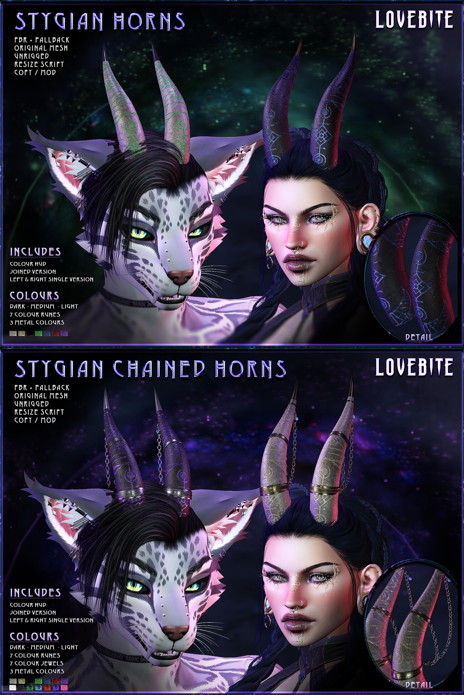 LOVEBITE - Stygian Horns and Stygian Chained Horns "The Stygian Horns will be available at Abnormality as an event exclusive, available in chained and unchained versions."