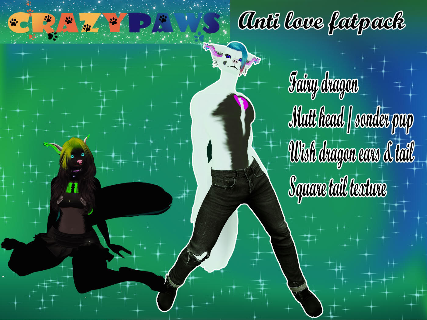 CrazyPaws - Anti Love Fatpack: "This black and white combo is perfect for your anti love theme!"