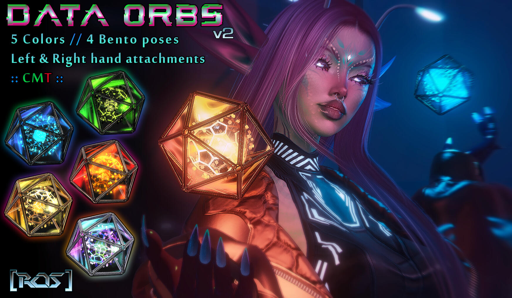 River of Stars - Data Orbs v2 "Data Orbs v2 features a small QOL update for an older release. It now includes 4 bento holds for the left & right hand. Item still uses BP/Legacy textures and is copy/modify. It will be on sale for $99L through 8/24."