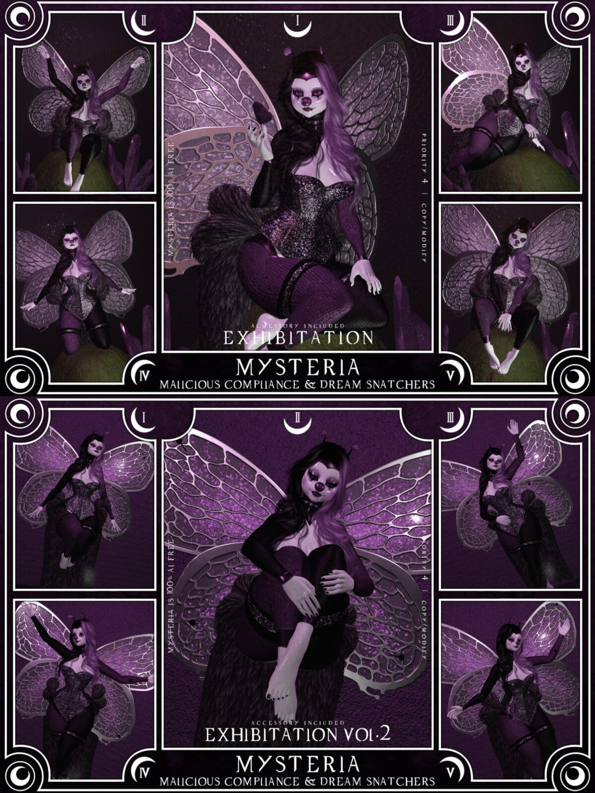 Mysteria - Exhibitation &amp; Exhibitation Vol.2 Solo Poses: "Come out of your cocoon as a Dothling with this collab collection from Mysteria, Malicious Compliance and Dream Snatcher's: The Dolly Moths &amp; Exhibitation Pose sets."